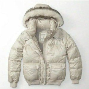 Abercrombie Puffer Jacket faux fur Hood Xs